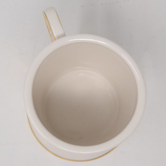 Anthropologie Mug E Initial Gold Trim Shaving Cup Monogram Typeface Boho 14 oz - Picture 10 of 16